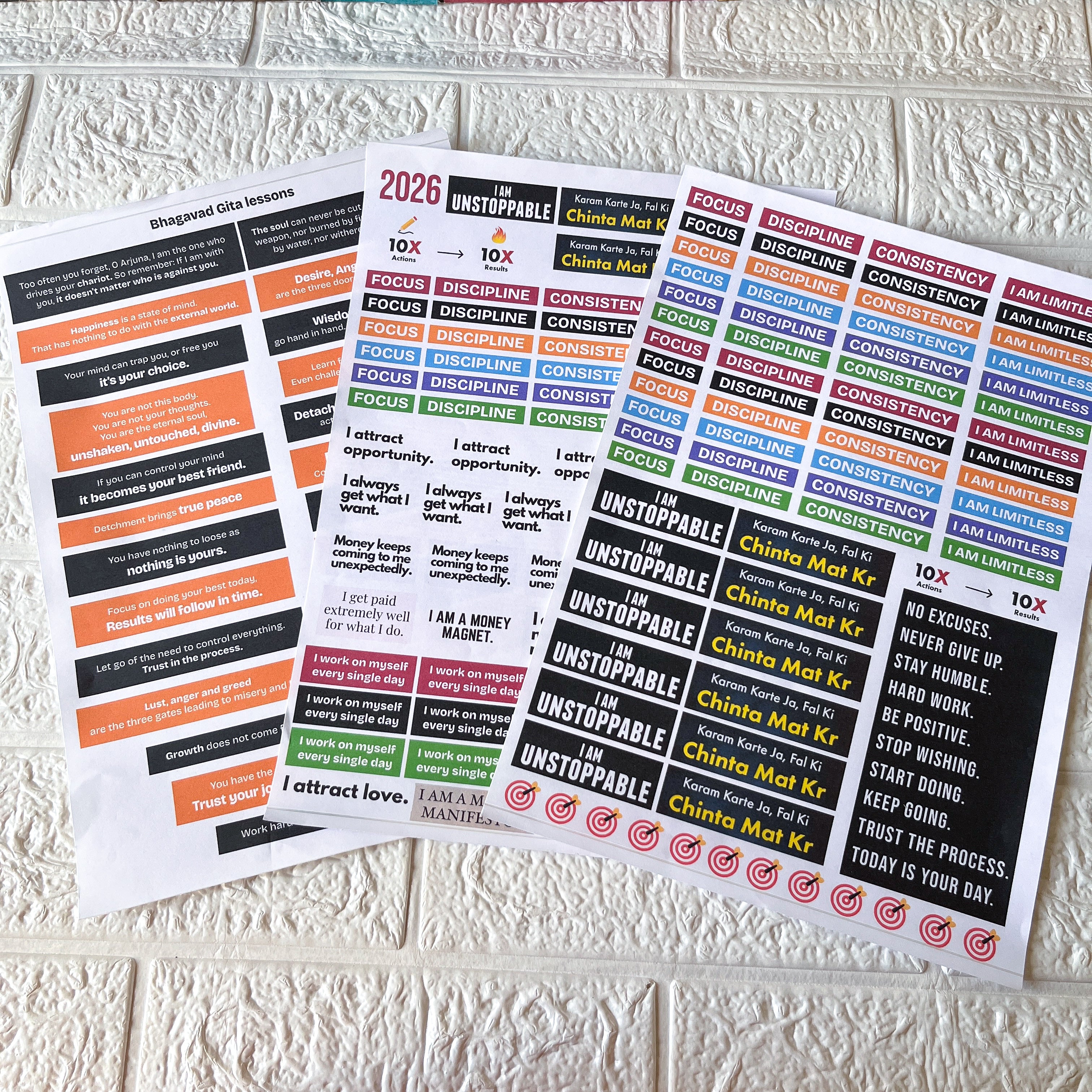 The Motivation Sticker Trio (Set of 3 DIY Sticker Sheets)