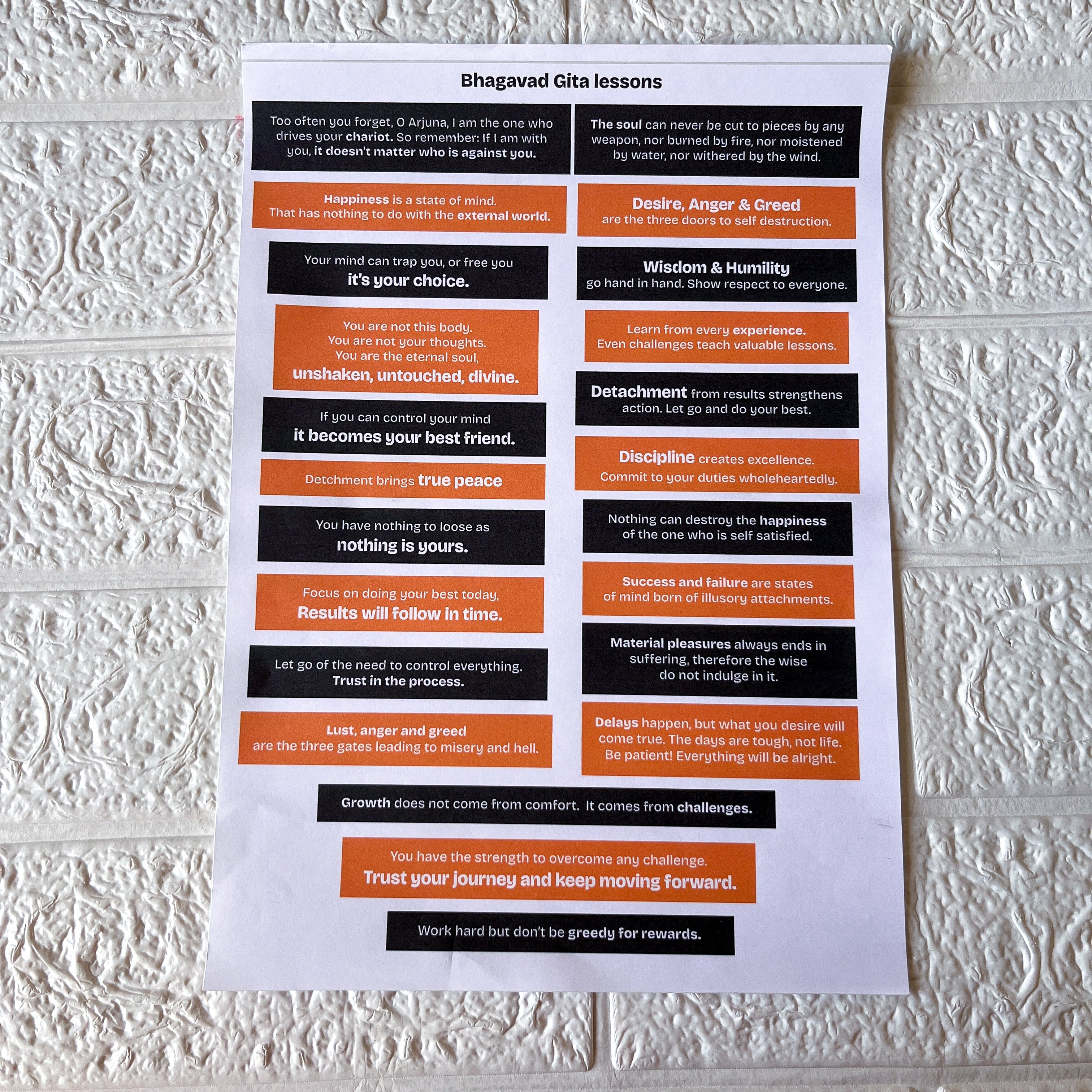 Bhagavad Gita Wisdom Sticker Sheet